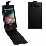 Vertical Flip Magnetic Snap Leather Case for Huawei Ascend Y300 / T8833(Black)