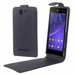 Vertical Flip Magnetic Button Leather Case for Sony Xperia C3 / D2533