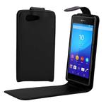 Vertical Flip Magnetic Button Leather Case for Sony Z4 Mini / Z4 Compact