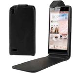 Vertical Flip Soft Leather Case for Huawei Ascend P6 (Black)