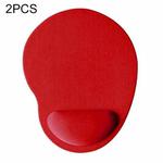 2 PCS Cloth Gel Wrist Rest Mouse Pad(Red)