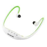 Sport MP3 Player Headset with TF Card Reader Function, Music Format: MP3 / WMA (White + Green)