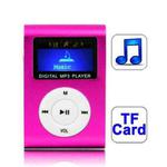 TF / Micro SD Card Slot MP3 Player with LCD Screen, Metal Clip(Magenta)