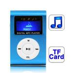 TF / Micro SD Card Slot MP3 Player with LCD Screen, Metal Clip(Baby Blue)