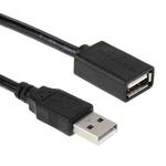 USB 2.0 AM to AF Extension Cable, Length: 2.5m(Black)