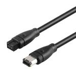 1.8m 9 Pin to 6 Pin 1394 FireWire Cable(Black)