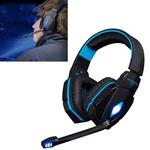 EACH G4000 Stereo Gaming Headset with Mic Volume Control & LED Light for Computer, Cable Length: 2.2m(Blue)