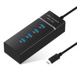 30cm USB-C / Type-C 3.1 Male to 4-Port USB 3.0 Adapter Hub, For Galaxy S8 & S8 + / LG G6 / Huawei P10 & P10 Plus / Xiaomi Mi 6 & Max 2 and other Smartphones(Black)