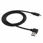 1m USB-C / Type-C 3.1 Male to USB 3.0 90 Degree Left Turn Adapter Cable(Black)