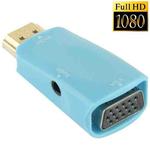 Full HD 1080P HDMI to VGA and Audio Adapter for HDTV / Monitor / Projector(Blue)