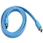 1.5m Gold Plated HDMI to HDMI 19Pin Flat Cable, 1.4 Version, Support HD TV / XBOX 360 / PS3 / Projector / DVD Player etc(Baby Blue)