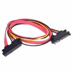 15 + 7 Pin Serial ATA Male to Female Data Power Extension Cable for SATA HDD, Length: 50cm