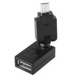 USB 2.0 AF to Micro USB 360 Degree Swivel Adapter with OTG for Galaxy S IV / i9500 / S III / i9300 /Note II / N7100 / i9220 / i9100 / i9082 / Nokia / LG / BlackBerry / HTC One X /Amazon Kindle / Sony Xperia etc(Black)