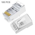 High Quality RJ45 Shielded Plug Cat5 8P8C Lan Connector Network (100 pcs in one packaging , the price is for 100 pcs)(Silver)