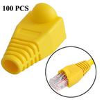 Network Cable Boots Cap Cover for RJ45, Yellow (100 pcs in one packaging , the price is for 100 pcs)(Yellow)