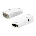 Full HD 1080P HDMI Female to VGA and Audio Adapter for HDTV / Monitor / Projector(White)