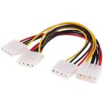 4 Pin IDE 1 Male to 3 Female Splitter Power Cable for 3.5 HDD DVD, Length: 20cm