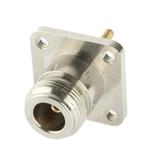 Coaxial RF N Female Adapter with Square Plate(Silver)