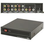 4-Way Video & Audio AMP Splitter with Switch, 1 Input, 4 Outputs (JM-VA104)