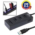 2 in 1 USB 2.0 TF/SD Card Reader & 3-port HUB, Cable Length: 80cm(Black)