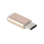 Aluminum USB-C / Type-C 3.1 Male to Micro USB Female Converter Adapter, For Galaxy S8 & S8 + / LG G6 / Huawei P10 & P10 Plus / Xiaomi Mi 6 & Max 2 and other Smartphones(Gold)