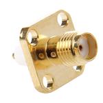 10 PCS Gold Plated SMA Female 4 Holes Chassis Panel Mount Extended Dielectric Solder Connector Adapter