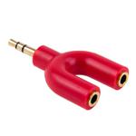 3.5mm Stereo Male to Dual 3.5mm Stereo Female Splitter Adapter(Red)