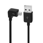 1m 90 Degree Micro USB Port USB Data Cable(Black)