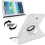 360 Degrees Rotation Litchi Texture Leather Case with Holder for Galaxy Tab 3 (7.0) / P3200 / P3210(White)