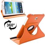 360 Degrees Rotation Litchi Texture Leather Case with Holder for Galaxy Tab 3 (7.0) / P3200 / P3210(Orange)