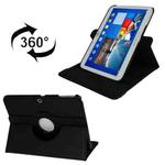 360 Degree  Rotation Litchi Texture Leather Case with Holder for Galaxy Tab 3 (10.1) / P5200 / P5210, Black(Black)
