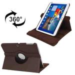 360 Degree Rotation Litchi Texture Leather Case with Holder for Galaxy Tab 3 (10.1) / P5200 / P5210, Brown(Brown)