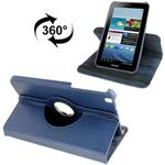 360 Degree Rotation Litchi Texture Leather Case with Holder for Galaxy Tab 3 (8.0) / T3110 / T3100 / T315(Dark Blue)