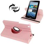 360 Degree Rotation Litchi Texture Leather Case with Holder for Galaxy Tab 3 (8.0) / T3110 / T3100 / T315(Pink)