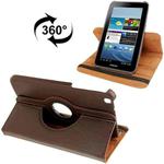 360 Degree Rotation Litchi Texture Leather Case with Holder for Galaxy Tab 3 (8.0) / T3110 / T3100 / T315(Brown)