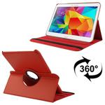 360 Degree Rotatable Litchi Texture Leather Case with 2-angle Viewing Holder for Samsung Galaxy Tab 4 10.1 / SM-T530 / T531 / T535(Red)