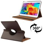 360 Degree Rotatable Litchi Texture Leather Case with 2-angle Viewing Holder for Samsung Galaxy Tab 4 10.1 / SM-T530 / T531 / T535(Brown)