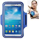 PU Sports Armband Case with Earphone Hole for Galaxy Mega 6.3 / i9200, Below 6.3 inch Phones(Blue)