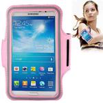 PU Sports Armband Case with Earphone Hole for Galaxy Mega 6.3 / i9200, Below 6.3 inch Phones(Pink)