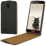 High Quality Vertical Flip Leather Case for Galaxy J / N075T (Black)