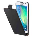 Vertical Flip Magnetic Button Leather Case for Galaxy A3 / A300(Black)