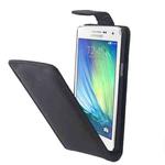 Vertical Flip Magnetic Button PU Leather Case for Galaxy A5 / A500(Black)