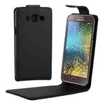 Vertical Flip Magnetic Button Leather Case for Galaxy E5 / E500