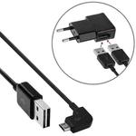 Elbow Micro USB to Double Sided USB Port Sync Data / Charging Cable for Samsung / HTC and Other Mobile Phone, Length: 5m(Black)