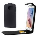For Galaxy S6 / G920 Colorful Vertical Flip Magnetic Button Leather Case (Black)