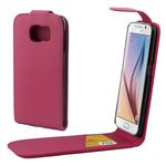 For Galaxy S6 / G920 Colorful Vertical Flip Magnetic Button Leather Case (Magenta)