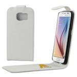 For Galaxy S6 / G920 Colorful Vertical Flip Magnetic Button Leather Case (White)