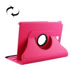 Litchi Texture 360 Degree Rotating Leather Case with Holder for Galaxy Tab A 8.0 / T350 / T355C(Magenta)