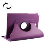 Litchi Texture 360 Degree Rotating Leather Case with Holder for Galaxy Tab A 8.0 / T350 / T355C(Purple)
