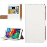 Crazy Horse Texture Leather Case with Credit Card Slot & Holder for Galaxy S5 / G900 (White)